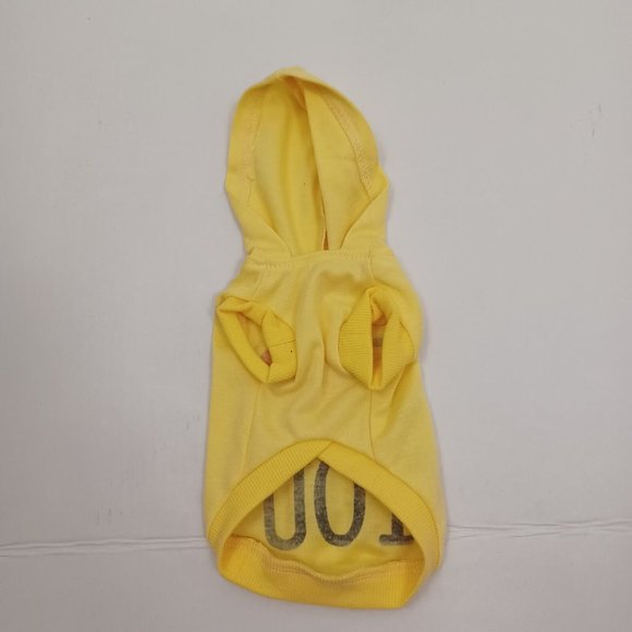 Dog Hoodie Graphic Print -I Love You -Extra Small Dog -Yellow -Freedogs -Pull On - Picture 2 of 13